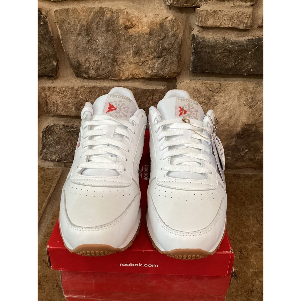 Reebok Classic Leather White Gum Mens 9.5 Womens 11 Sneakers 100008491 New - Picture 5 of 8